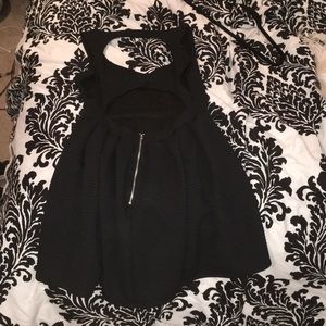 Black open back dress